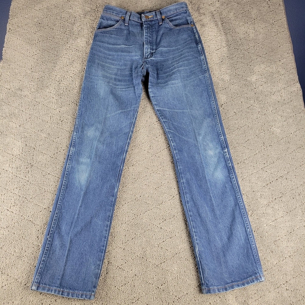Wrangler Jeans Womens 9x32 Blue High Rise Slim Fit Straight Leg Western Denim